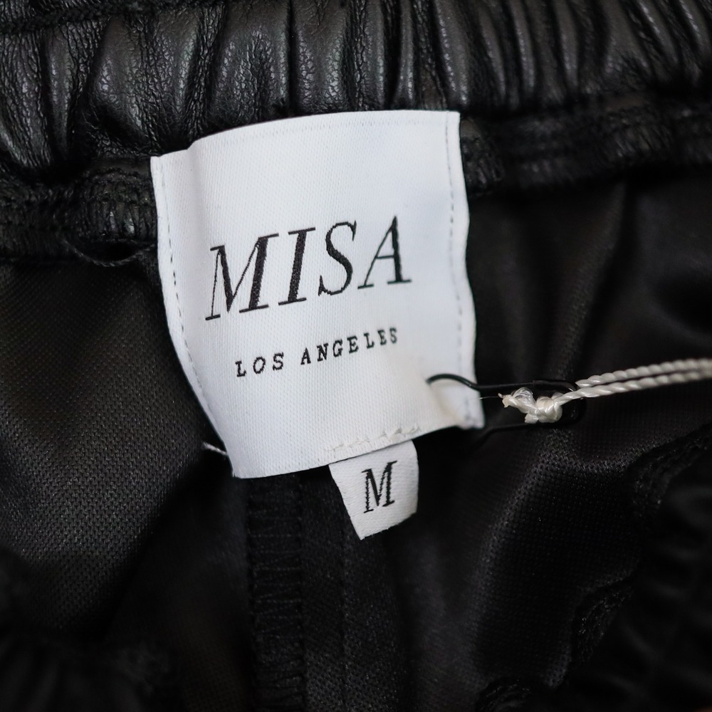 MISA Los Angeles Kasta Pants Joggers Tube Top Set Women M Black Faux Leather NWT - Picture 6 of 15
